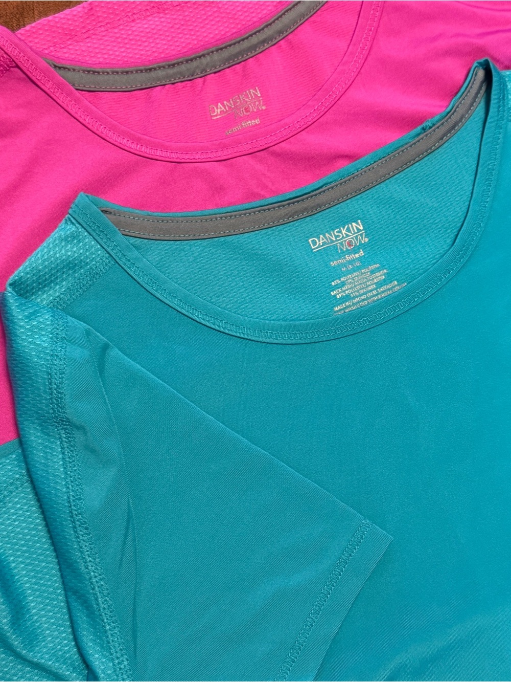 Danskin Now Short-Sleeve Active Tee Pair - Teal & Hot Pink